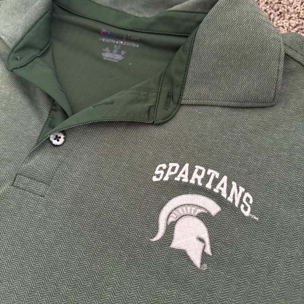 Champion Michigan State Spartans Green Polo Shirt 2XL